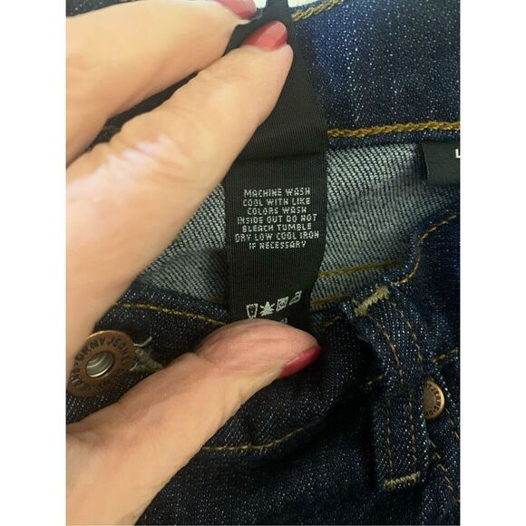 DKNY JEANS LUDLOW DARK WASH JEANS STRAIGHT MID RISE SZ 12 R - Picture 14 of 14